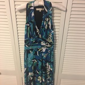 Petite halter top evening dress